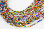 AFRICAN Waist BEADS Heishi Color Antique Beads- 40 Inches Long- Ready to wear or use as loose beads- 3-4 mm sizes