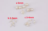 925 STERLING SILVER Permanent Jewelry Connectors Real Freshwater Pearl Connector Charm 925SS 2mm 3mm 4mm 6mm Made in USA