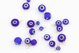 USA Gold Filled Permanent Jewelry Evil Eye Connector or Charm 1420 Gold Filled 4mm 6mm 8mm 925 Sterling Silver