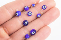 USA Gold Filled Permanent Jewelry Evil Eye Connector or Charm 1420 Gold Filled 4mm 6mm 8mm 925 Sterling Silver