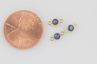 3mm 14/20 Gold Filled or Sterling Silver Natural Sapphire Made in USA Real 14k Gold Filled Charm and Connector