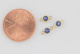 3mm 14/20 Gold Filled or Sterling Silver Natural Sapphire Made in USA Real 14k Gold Filled Charm and Connector