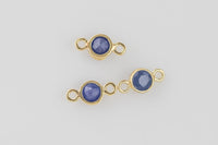 3mm 14/20 Gold Filled or Sterling Silver Natural Sapphire Made in USA Real 14k Gold Filled Charm and Connector