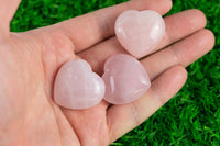 1 Pc Rose Quartz Puffy Heart Shaped Healing Stones Gemstone Hearts Healing Stones