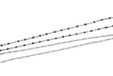 Enamel Satellite Chain Stainless Steel for Permanent Jewelry Black White 1mm Sold by the Yard