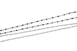 Enamel Satellite Chain Stainless Steel for Permanent Jewelry Black White 1mm Sold by the Yard
