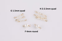 USA Gold Filled Permanent Jewelry Connectors Charms Pearl Connectors Real Gold Filled 2.5mm 6mm