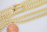 Feather Chevron Chain Brass or Gold Plated. By THE YARD