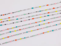 Stainless Steel Permanent Jewelry Enamel Chain Rolo Cable Paperclip Chain by Yard Stainless Steel Chain, Wholesale bulk Roll Chain Jewelry
