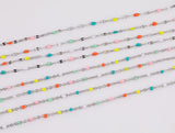 Stainless Steel Permanent Jewelry Enamel Chain Rolo Cable Paperclip Chain by Yard Stainless Steel Chain, Wholesale bulk Roll Chain Jewelry