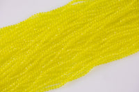 3mm Crystal Rondelle -2 or 5 or 10 STRANDS- Extra Fine-14 inches long about 100+ Beads - Neon Yellow