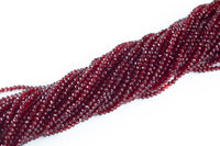 3mm Crystal Rondelle -2 or 5 or 10 STRANDS- Extra Fine-14 inches long about 100+ Beads - Dark Ruby Blood Red