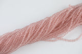 3mm Crystal Rondelle -2 or 5 or 10 STRANDS- Extra Fine-14 inches long about 100+ Beads - Peach