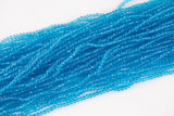 3mm Crystal Roundel London Blue Beads -2 or 5 or 10 STRANDS- Extra Fine-14 inches long about 100+ Beads
