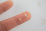 Gold filled or Sterling Silver Connector Clear Double Terminated Herkimer Diamonds Quartz Birthstone