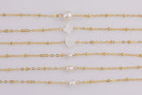 USA Gold Filled Permanent Jewelry Connectors Chained Pearl Connectors Real Gold Filled 2.5mm 6mm- Around 9 inches- Bracelet or Anklet