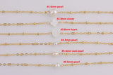USA Gold Filled Permanent Jewelry Connectors Chained Pearl Connectors Real Gold Filled 2.5mm 6mm- Around 9 inches- Bracelet or Anklet