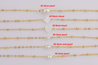 USA Gold Filled Permanent Jewelry Connectors Chained Pearl Connectors Real Gold Filled 2.5mm 6mm- Around 9 inches- Bracelet or Anklet