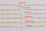 USA Gold Filled Permanent Jewelry Connectors Chained Pearl Connectors Real Gold Filled 2.5mm 6mm- Around 9 inches- Bracelet or Anklet