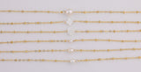 USA Gold Filled Permanent Jewelry Connectors Chained Pearl Connectors Real Gold Filled 2.5mm 6mm- Around 9 inches- Bracelet or Anklet