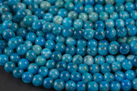 Natural Light Apatite Round sizes 4mm, 6mm, 8mm, 10mm, 12mm, 14mm- Full 15.5 Inch strand AAA Quality Smooth Gemstone Beads