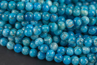 Natural Light Apatite Round sizes 4mm, 6mm, 8mm, 10mm, 12mm, 14mm- Full 15.5 Inch strand AAA Quality Smooth Gemstone Beads