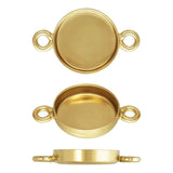 Gold Filled Glue Bezel Connector- 4mm or 5mm 1 pair per order