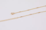 16" 18" Satellite Necklace Gold Plated Anti-Tarnish Gold Necklace Bar Tube Satellite Chain with Extender Perfect for Layering