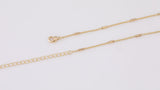 16" 18" Satellite Necklace Gold Plated Anti-Tarnish Gold Necklace Bar Tube Satellite Chain with Extender Perfect for Layering