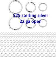925 Sterling silver Jump Rings 22 Gauge 22 ga - 925 SS Made in USA - 3.5mm, 4mm, 5mm, 6mm - Click and Lock