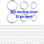 925 Sterling silver Jump Rings 22 Gauge 22 ga - 925 SS Made in USA - 3.5mm, 4mm, 5mm, 6mm - Click and Lock