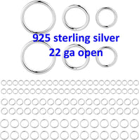 925 Sterling silver Jump Rings 22 Gauge 22 ga - 925 SS Made in USA - 3.5mm, 4mm, 5mm, 6mm - Click and Lock