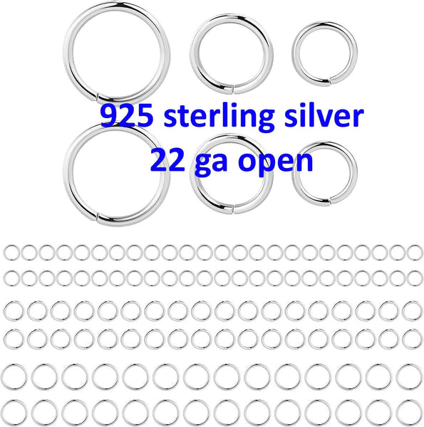 925 Sterling silver Jump Rings 22 Gauge 22 ga - 925 SS Made in USA - 3.5mm, 4mm, 5mm, 6mm - Click and Lock