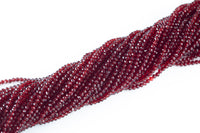 3mm Crystal Rondelle -2 or 5 or 10 STRANDS- Extra Fine-14 inches long about 100+ Beads - Dark Ruby Blood Red