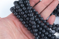 Natural Shungite Beads Matte Unpolished 8mm Round Beads High Quality Black Lustrous Gemstone from Russia 15.5" Strand Gemstone Beads