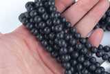 Natural Shungite Beads Matte Unpolished 8mm Round Beads High Quality Black Lustrous Gemstone from Russia 15.5" Strand Gemstone Beads