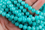 Natural Peruvian Amazonite Round sizes 8mm - In Full 15.5 Strand- High Quality AAA Quality Smooth Gemstone Beads