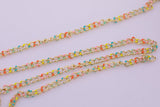 Dainty Multi color Enamel Chain Multicolor Rolo Cable Paperclip Cuban Curb Chain by Yard, Link Cable Thick Elongate Chain Roll Chain Jewelry