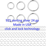 925 Sterling silver Jump Rings 24 Gauge 24 ga SS - Made in USA - 3mm 3.5mm, 4mm, 5mm, 6mm