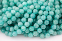 Natural Peruvian Amazonite Round sizes 8mm - In Full 15.5 Strand- High Quality AAA Quality Smooth Gemstone Beads