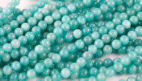 Natural Peruvian Amazonite Round sizes 8mm - In Full 15.5 Strand- High Quality AAA Quality Smooth Gemstone Beads