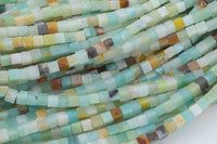 Natural Amazonite Beads 4mm Cube Beads Square Natural Untreated Gemstone Beads 15.5" Strand