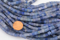 Natural Blue Aventurine Beads 4mm Cube Beads Square Natural Untreated Gemstone Beads 15.5" Strand