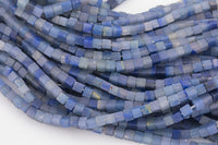 Natural Blue Aventurine Beads 4mm Cube Beads Square Natural Untreated Gemstone Beads 15.5" Strand