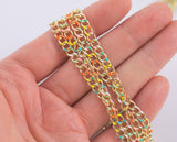 Dainty Multi color Enamel Chain Multicolor Rolo Cable Paperclip Cuban Curb Chain by Yard, Link Cable Thick Elongate Chain Roll Chain Jewelry