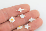 USA Gold Filled Permanent Jewelry Connectors Clover Cross Flower Shell Connector or Charm 1420 Gold Filled 6mm 8mm 10mm 925 Sterling Silver