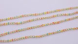 Dainty Multi color Enamel Chain Multicolor Rolo Cable Paperclip Cuban Curb Chain by Yard, Link Cable Thick Elongate Chain Roll Chain Jewelry