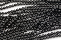 Natural Black Tourmaline Diamond Cut AAA Grade Sharp Faceted High Quality in Faceted Round 4mm 6mm 8mm Gemstone Beads