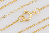 Extra Dainty 14K 14/20 GOLD FILLED Necklace Chain Made in USA Delicate Everyday Chain, Tight 1mm Flat Cable w/ Spring Clasp High Quality