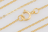Extra Dainty 14K 14/20 GOLD FILLED Necklace Chain Made in USA Delicate Everyday Chain, Tight 1mm Flat Cable w/ Spring Clasp High Quality